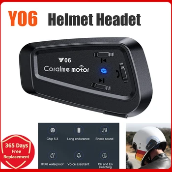 Y06 Мотоциклет шлем Bluetooth Слушалки Слушалки IPX 6 висока степен на надеждност Звук Прахоустойчив, Музикален плейър и Слушалки Водоустойчив