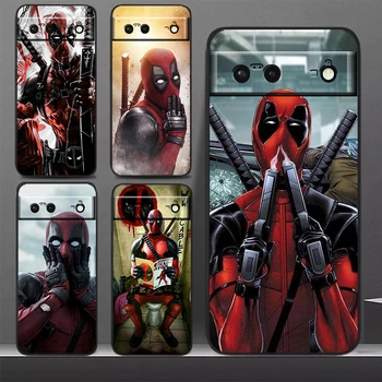 Marvel Смешни Deadpool Калъф За Телефон Google Pixel 8 Pro 7 6 Pro 6A 5A 5 4 4A XL 5G Черен Мек Калъф Fundas Cover