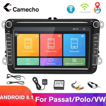 Camecho 8-инчов Android 8,1 Автомобилен Радиоприемник GPS MP5 Мултимедиен Плеър За Seat/Skoda/Passat/Golf/Polo Bluetooth Авторадио Аудио Стерео