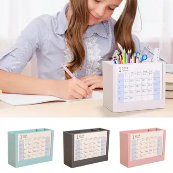 Настолен календар в 2024 година на писалка Притежател Nordiic Ins Кутия за съхранение на Канцеларски материали и офис масата Кутия за маркери и моливи Ученически Канцеларски материали