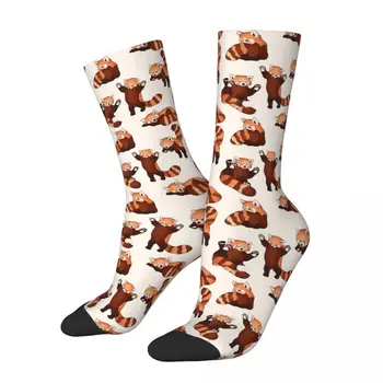 Чорапи с шарките на червена панда Мъжки Женски полиэстеровые забавни чорапи Happy в стил Харадзюку Пролет Лято Есен Зима Чорапи Подаръци