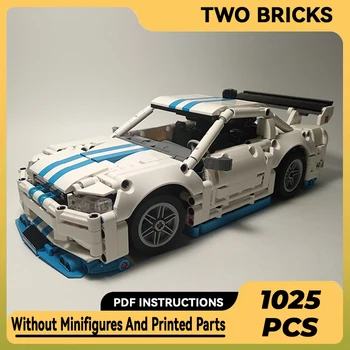 Moc Строителни блокове Модел суперавтомобил Speed Champion R34 Технически тухли DIY Монтаж на Строителна играчка за деца Празнични подаръци