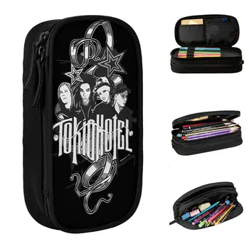 Tokio Hotel, черна кутия за писалки, Двупластова, с Голям капацитет, Детски анимационни подаръци за феновете, джоб за химикалки, подарък за рожден ден