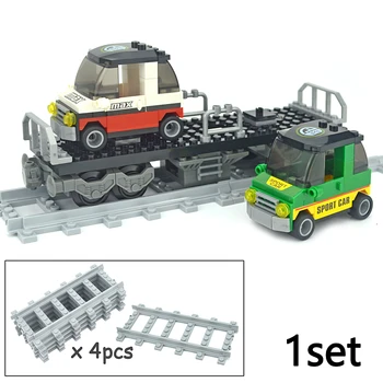 Комплекти за сглобяване на модели градски влакове Технически релси 021 3D блокове строителни играчки за деца, хоби