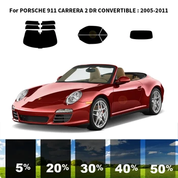 Предварително обработена нанокерамика, комплект за UV-оцветяването на автомобилни прозорци, Автомобили фолио за прозорци на PORSCHE 911 CARRERA 2 DR CONVERTIBLE 2005-2011