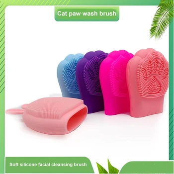 E5XZ за почистване на лицето с кошачьими нокти, аксесоари за баня, четки, масажна подложка за измиване, Силиконови четки за домашна вана, почистващо средство за лице