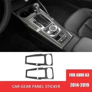 за Audi A3 8V 2014-2019 Панел за смяна на предавките от въглеродни влакна, Декоративна капачка Аксесоари за полагане на автомобилния интериор