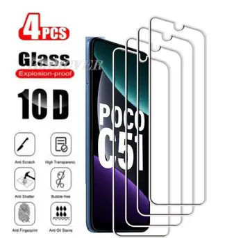 4шт Закалено Стъкло За Xiaomi Poco C51 2023 6,52 