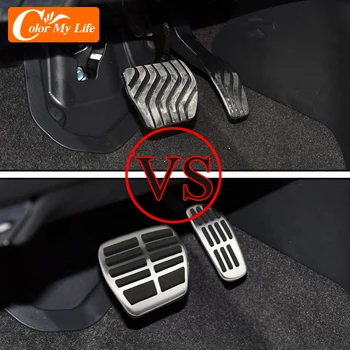 Автомобилни педали Carmilla за Nissan Juke 2020 2021 Аксесоари AT MT Защитно покритие на педалите на спирачките на газ от неръждаема стомана