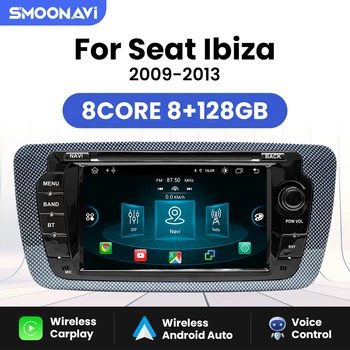 Android 12 Безжичен Carplay 8 GB 128 GB За Авторадио За Seat Ibiza 6J MK4 SportCoupe Ecomotive Cupra 2009-2013 GPS DSP 4G Wifi