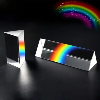 Триъгълна Призма Дъгова Crystal Prism Фотографска Физика Светлинна Експеримент Natuurkunde Kinderen Licht Experiment