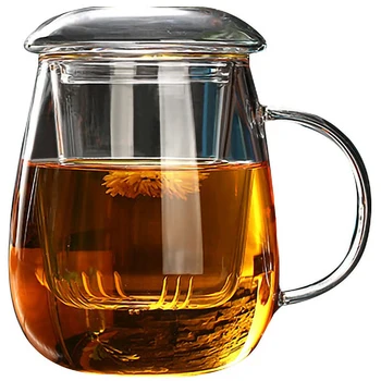 550 мл Чаена Чаша с Капак-Филтър, Чаши за Кафе, Чай Комплект Чаши За Бира, Напитки, Офис Чаша, Прозрачна Посуда За Напитки, Стъклена Чаша В Китайски Стил