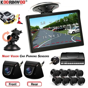 Koorinwoo Интелигентна Система За Автомобили Parktronics 4/8 Сензори за Паркиране с Динамична Траекторията на Движение С Камера за Обратно виждане Огледала Cam Front Fort