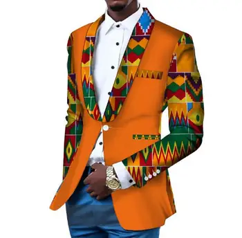 Нов мъжки яка с принтом и ръкави в стил мозайка, цвят Всекидневни, с дълъг ръкав, памучен смес, яке на една пуговице, палта ABB388