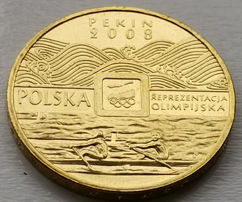 Полша 2008 Пекин игри Възпоменателна монета в 2 злоти (pln), Нова латунная монета UNC 27 мм