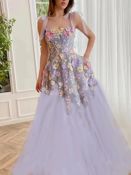 A93 Модни въжета-лъкове, прав дамски официални рокли с дължина до пода/за младоженци, сватбени рокли за абитуриентски бал, цветя, безплатна доставка