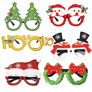 2022 Весела Коледа Очила на Дядо Коледа Коледна Елха Лосове Очила Рамка Подпори За Фотосесия на Коледна украса Коледен Подарък Навидад за деца