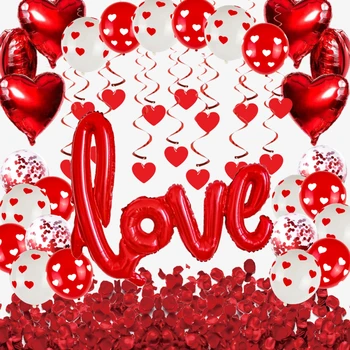 Романтична Сватба I Love You Heart Балони Балони във формата На Сърца 