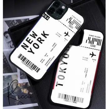 Хубава Гумен Калъф за телефон с Билет ЗА САМОЛЕТ за ПЪРВИ КЛАС за iPhone 12 11 Pro Max XS 8 7 6 6S Plus X 5S SE 2020 XR 12 Mini case