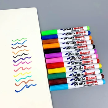 12 бр. многоцветни химикалки с течен тебешир, Стираемые маркери за бяла дъска