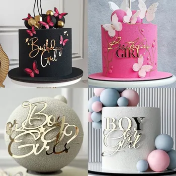 Акрилни topper за торта INS Wind, за момчета или момичета, златни топперы за торти за именинниц за деца, украса на торти за парти честит рожден ден 2024