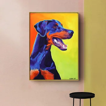 Картина върху платно, стенни пана със сладък куче, изчистен принт, стенни художествени плакати за декорация коридор, дневен тракт, занаяти, подаръци