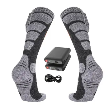 Акумулаторна чорапи с нагревател, 3-степенна корекция на температурата, чорапи с подгряване, 5000 mah, Чорапи с отопляем през студеното време, за мъже и жени