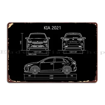 Kia ceed е Gt 2021 Метални табели, украшающая бар, Клубна лидице табела гараж с отпечатан плакат