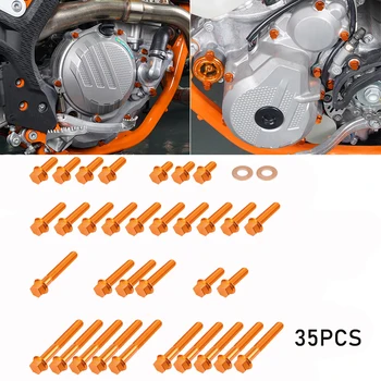 NICECNC Мотокрос 35ШТ M5 M6 Болтове на двигателя Комплект Шайби За KTM 250 350 EXCF 2017-2022 на КАПАКА на ВОДНАТА ПОМПА на КУТИЯТА ЗАПАЛВАНЕ на СЪЕДИНИТЕЛЯ