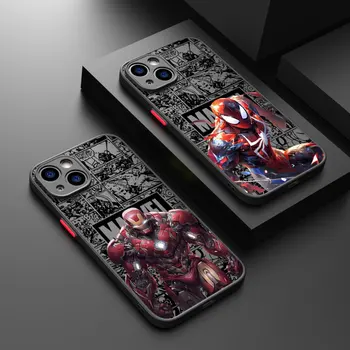 Калъф Marvel Spider Man Iron Man Твърд Калъф за Apple iPhone 13 Pro 15 Плюс 12 14 Pro Max 11 12 Pro 14 Pro 12 Pro Max Броня