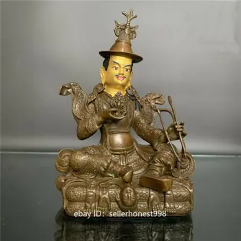 Тибет, защитник на тибетския будизъм, бронзова статуя на Буда, крал Гесера 18 см