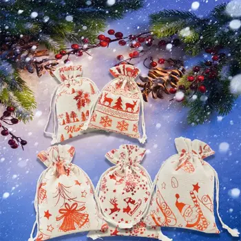 Набор от малки мешочков за бонбони, полезни висящи висулки на Коледна елха, коледна торбичка за бисквитка 