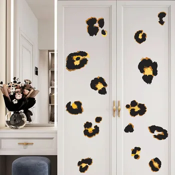 Украса на стените на детската стая с леопардовым модел под формата на мультяшного на животното, декоративни стикери за стена, PVC, самоклеящийся декор на стая