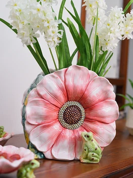 Керамична ваза за цветя Pqf Peach Blossom Код Flower Flower Vase Ваза за сухи цветя