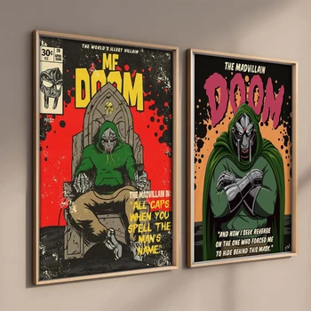 Плакат на Албума MF Doom Естетика Времена Хип-Хоп, Рок-Група MM Хранителна Маска Платно За Стена на Изкуството, Рисувани Стенни Интериор на Стаята Декорация на дома