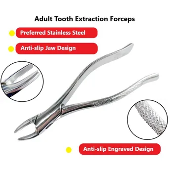 1 бр. Зъболекарски клещи за премахване на зъби за възрастни, Клещи, Хирургически инструмент за премахване на зъбен корен, щипки