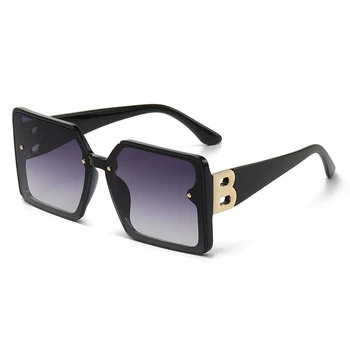 Висок клас дизайн Square B Мъжки И Дамски Слънчеви очила Моден Тренд Хип-Хоп Слънчеви Очила с Защита от Uv Реколта Мъжки и дамски очила