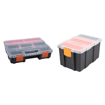 Портативна Пластмасова кутия за инструменти от 2 предмети, Кутия за електронни компоненти, кутия за материали F-290 и F-156D