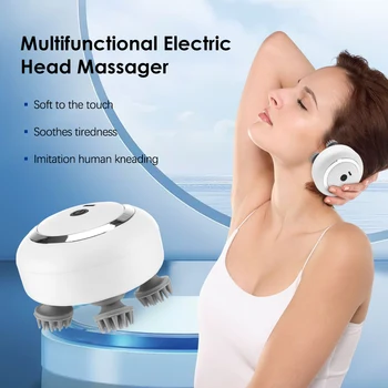 Електрически масажор за глава за растежа на косата стреса с помощта на 4 масажни глави Масажор за тяло Отопление раменете врата