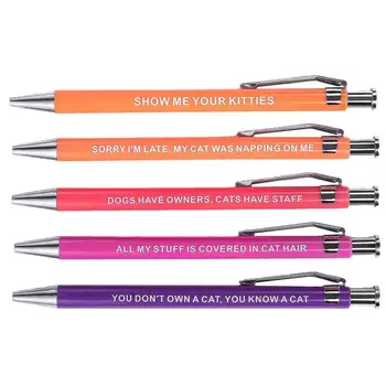 Творчески химикалки Забавни химикалки с различни фрази 5 бр Забавни химикалки за ежедневна употреба любители на котки и кучета