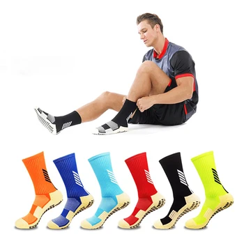 Мъжки футболни чорапи, нескользящие, до коляното, Утолщенное кърпа, Спускане, женски футболни спортни чорапи за колоездене, спортни чорапи за фитнес