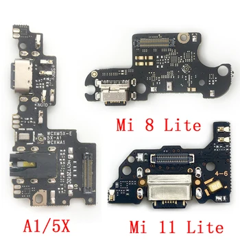 5шт за Xiaomi Mi 11 Pro 10T 10 9 8 Se A1 A2 Lite A3 USB Конектор-платка за зареждане с микрофон Гъвкав кабел за микрофон промоцията