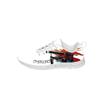 Маратонки Аниме Overlord Мъжки дамски тийнейджърката модни и ежедневни тъканта, обувки парусиновые маратонки за бягане Бяла лека обувки с 3D принтом