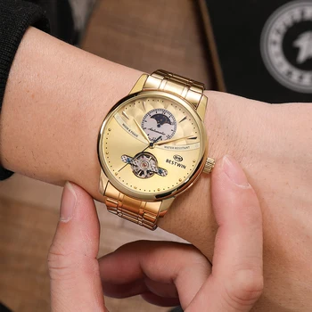 Луксозни маркови висококачествени спортни мъжки часовници tourbillon hollow watches for men автоматични механични мъжки часовник с каишка от сплав