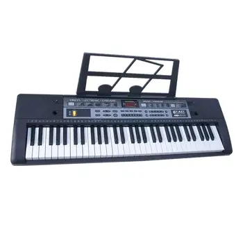 Електронната клавиатура на пиано, електронно орган, практичен инструмент за микрофон, играчка със стойка за листа за момичета и момчета, учещи в помещението.