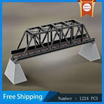 Градивен елемент на MOC Влак Желязна ферма Модел на жп моста САМ Тухли Съберат играчка Колекция подаръци за коледа подаръци за деца