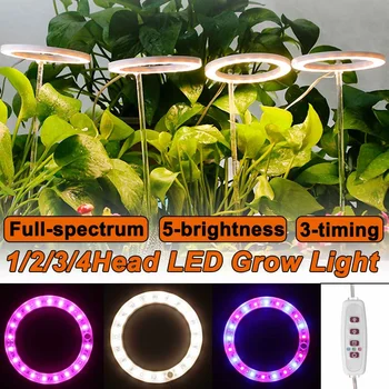 Led светлини Ring Grow Light DC5V USB, фитолампы пълен спектър, лампи за отглеждане на домашни растения, Разсад за отглеждане на цветя в помещението
