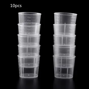 Мерителни чаши обем 10шт по 30 мл със скалата, пластмасови чаши за смесване за дома за готвене и печене
