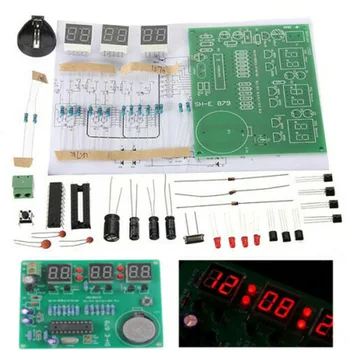 AT89C2051 6 Цифрова led дисплей Електронен часовник DIY Комплект Приемник за Arduino Flux