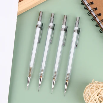 Прост прозрачен механичен молив 0,3 0,5 0,7 0,9 мм, Автоматично пълнене грифеля за рисуване, пишещи средства, канцеларски материали